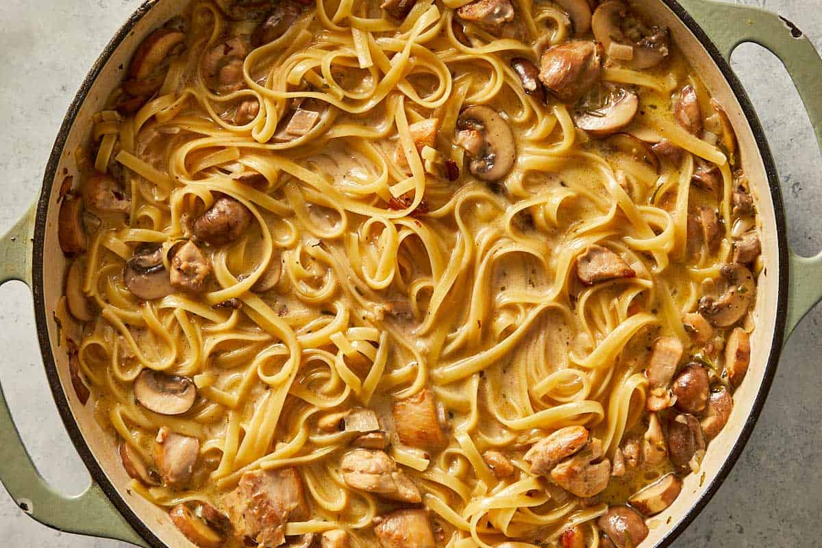 Cooked pasta directly in the sauce