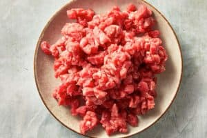 Raw meat before being mixed