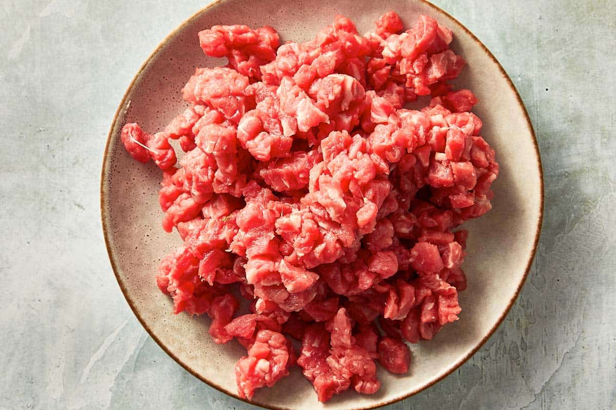 Raw meat before being mixed