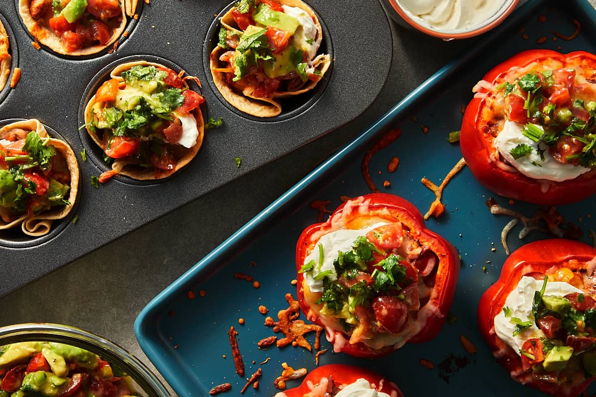 Capsicum and Tortilla versions of the taco cups