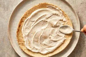 Tortilla with tahini sauce